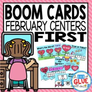 February Digital and Valentines Day Boom Cards for 1st Grade