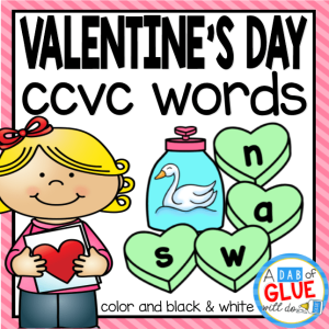Valentine's Day CCVC Word Building Activity