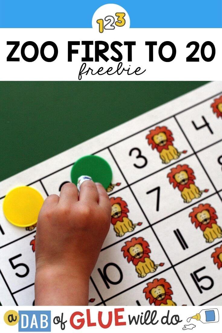 Zoo First to 20 and First to 50 Math Game