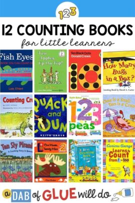 12 book covers of counting books