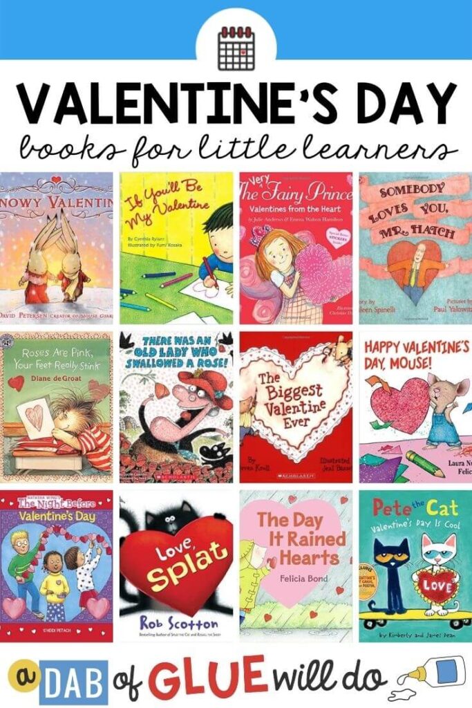 12 book covers of valentines day books