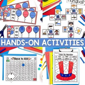 July Monthly Math and Literacy Centers for First Grade - A Dab of Glue ...