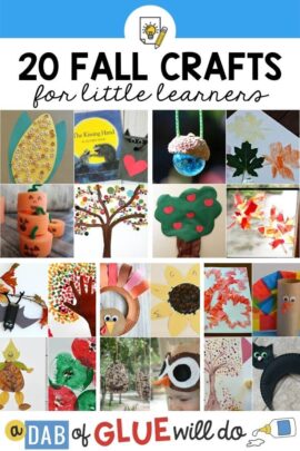 A collage of fall crafts for kids