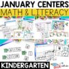January Math and Literacy Centers for Kindergarten