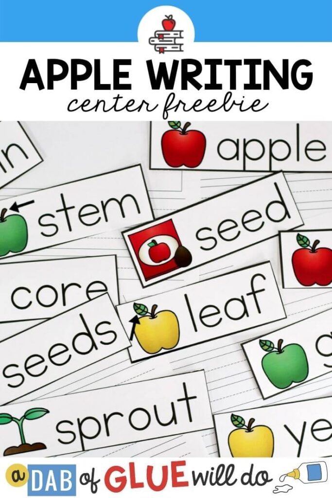 Word cards related to apples