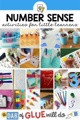 A collage of number sense activities