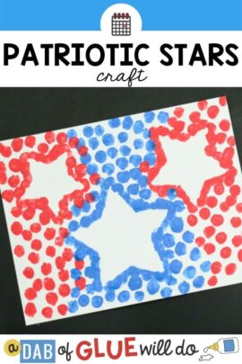 3 stars outline with red and blue painted fingerprints