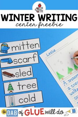 Winter writing center cards