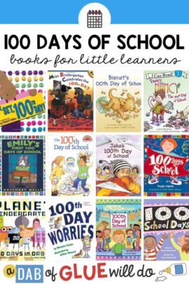 12 book covers of books for the 100th day of school