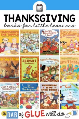 12 book covers of books to read to kids about thanksgiving