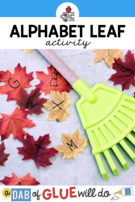 Kids can practice recognizing their letters with this leaf activity
