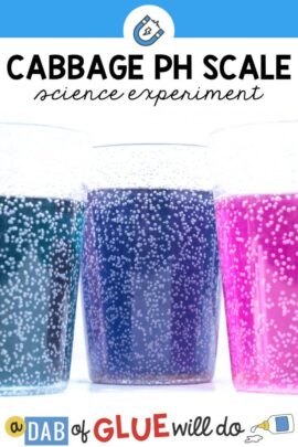 3 glasses full of sparkly looking liquid to show this pH experiment