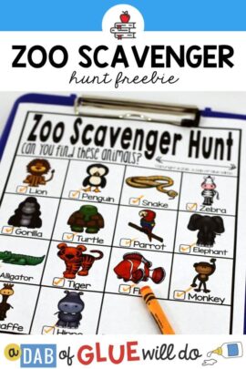 A scavenger hunt for kids to do while at the zoo
