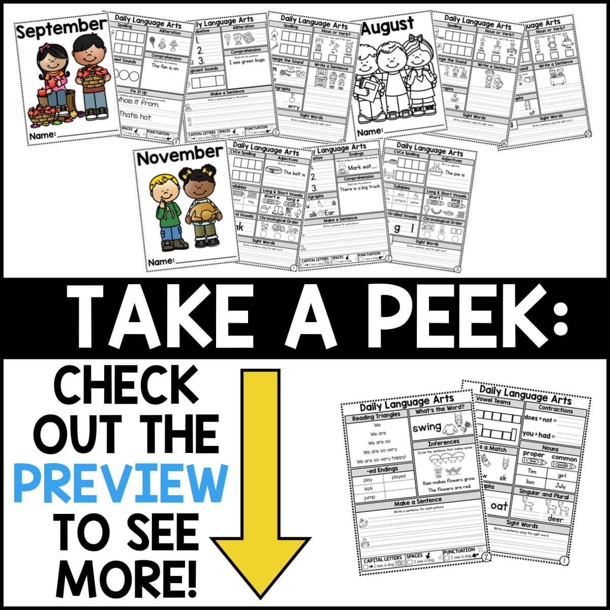 Daily Literacy Review Journal {GROWING} Bundle for First Grade - Image 4