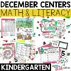 December Monthly Math and Literacy Centers for Kindergarten