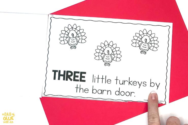 Five little turkeys emergent reader