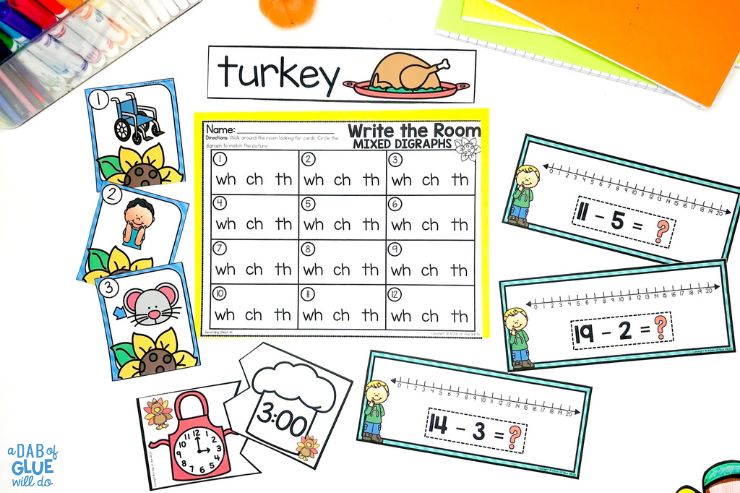 These first-grade math and literacy centers are perfect for November! With a focus on guided math and reading, these activities will help your students learn and grow.