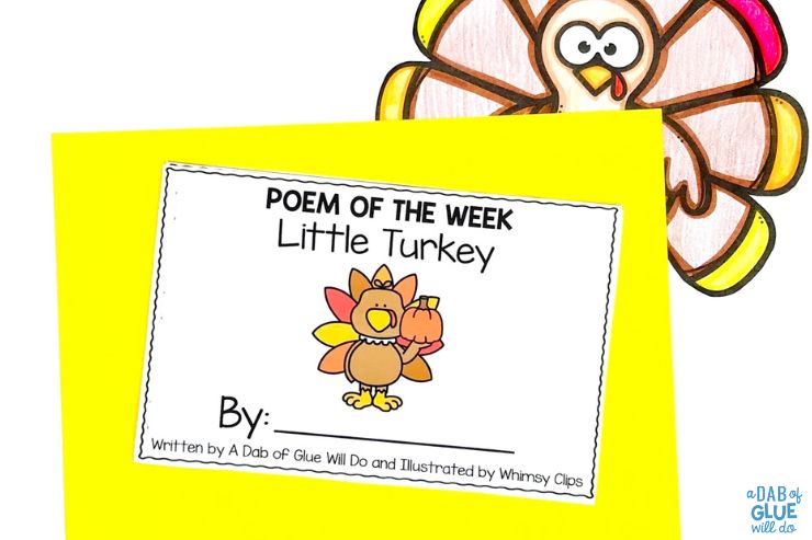 November themed literacy and math centers for first grade using poems.