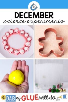 4 science experiments for kids to do during December.