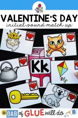 A Valentine's Day match up activity for students to practice identifying initial sounds.