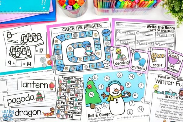 Looking for some fun and engaging 1st grade math and literacy centers to help keep your students learning during the month of January? Look no further! These centers are perfect for your first graders.