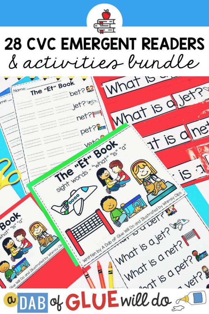 This CVC emergent readers and activities bundle is perfect for teaching phonemic awareness, phonics, and word decoding skills.