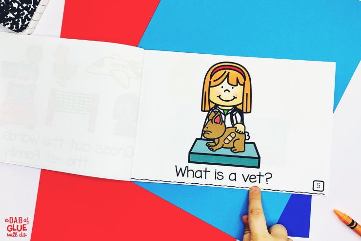 What is a vet? CVC emergent reader and activities bundle