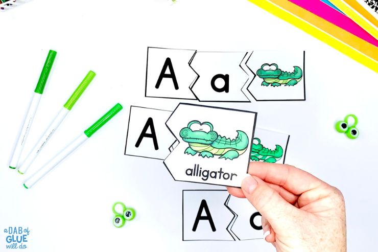 A is for Alligator puzzles Get ready to roar with our animal alphabet letter crafts and puzzles! Your students will love creating adorable animals out of letters.