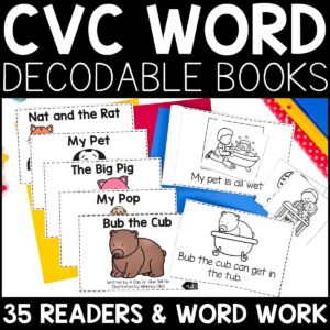 CVC Decodable Readers with Word Work Bundle