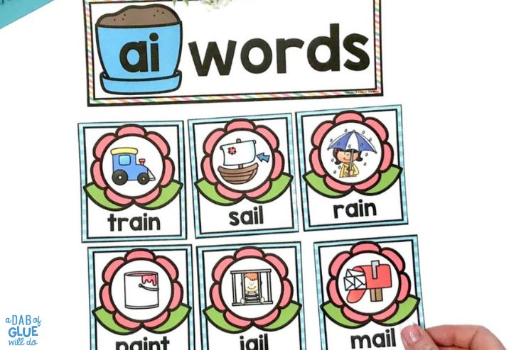 ai word families for April first grade centers for literacy 