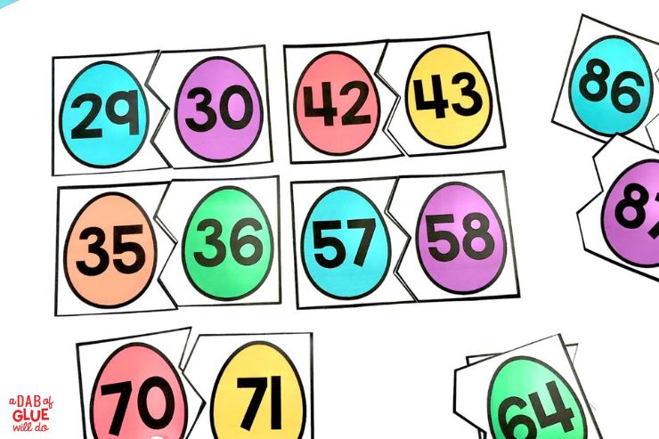kindergarten number puzzles for spring