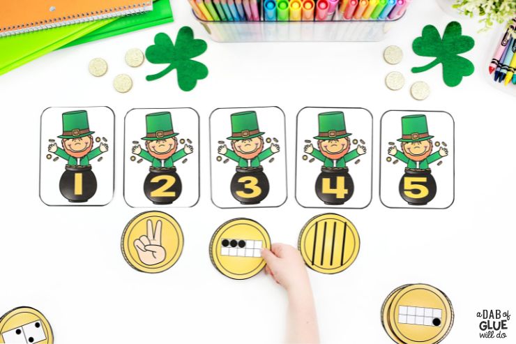 Looking for a hands-on way to teach math concepts this St. Patrick's Day? Try our Number Match-Up activity! Counting three