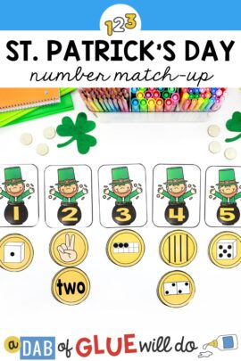 Looking for a festive way to teach math skills? Try our St. Patrick's Day Number Match-Up activity!