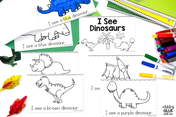 Dinosaur science unit emergent readers I see dinosaurs
