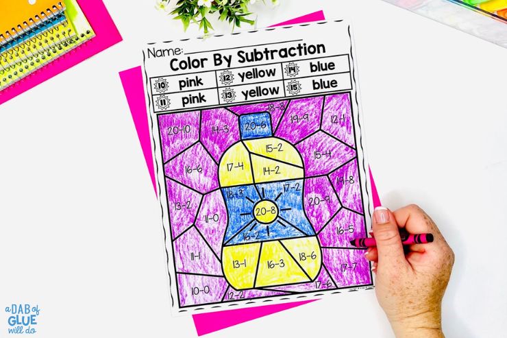 First grade color by subtraction