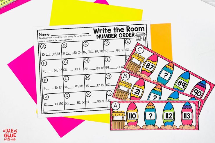 First Grade write the room number order
