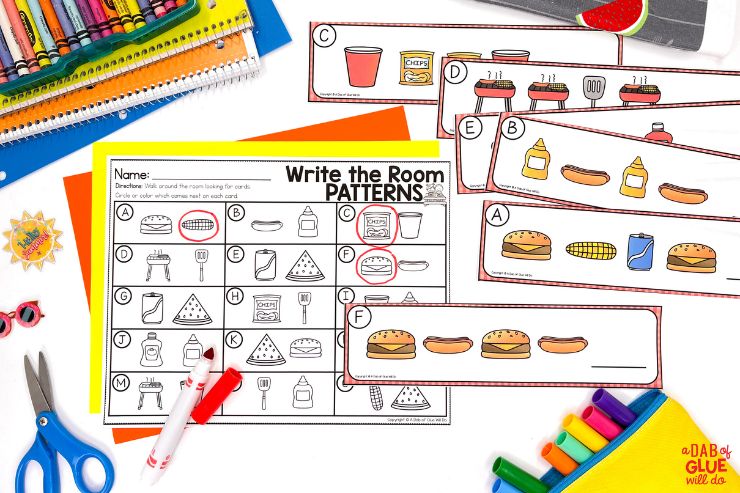 write the room patterns for prek