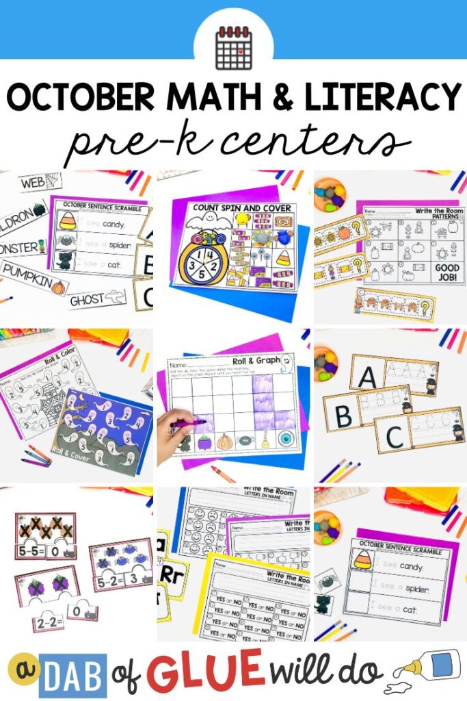 Nurturing young minds this October. These Pre-K math and literacy centers combine the joy of the season with exciting learning.