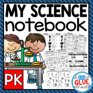 Interactive Science Notebook Cover & Activities Pre K, Preschool Science Journal
