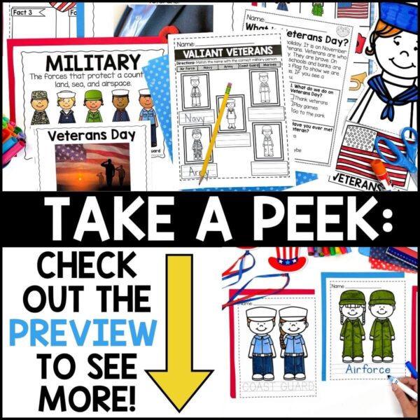 Veterans Day Activity Pack - A Dab of Glue Will Do