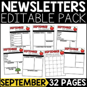 September Newsletter Editable Pack