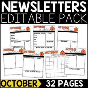 October Newsletter Editable Pack