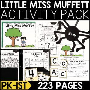 Little Miss Muffet Activity Pack