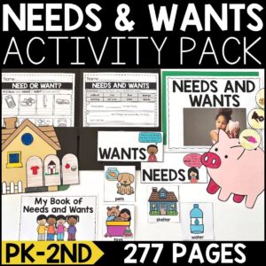 Needs and Wants Activity Pack