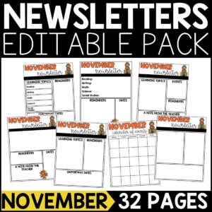 November Newsletter Editable Pack