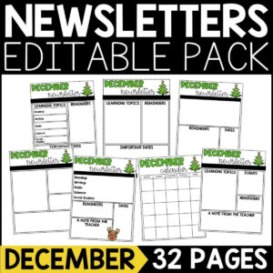 December Newsletter Editable Pack