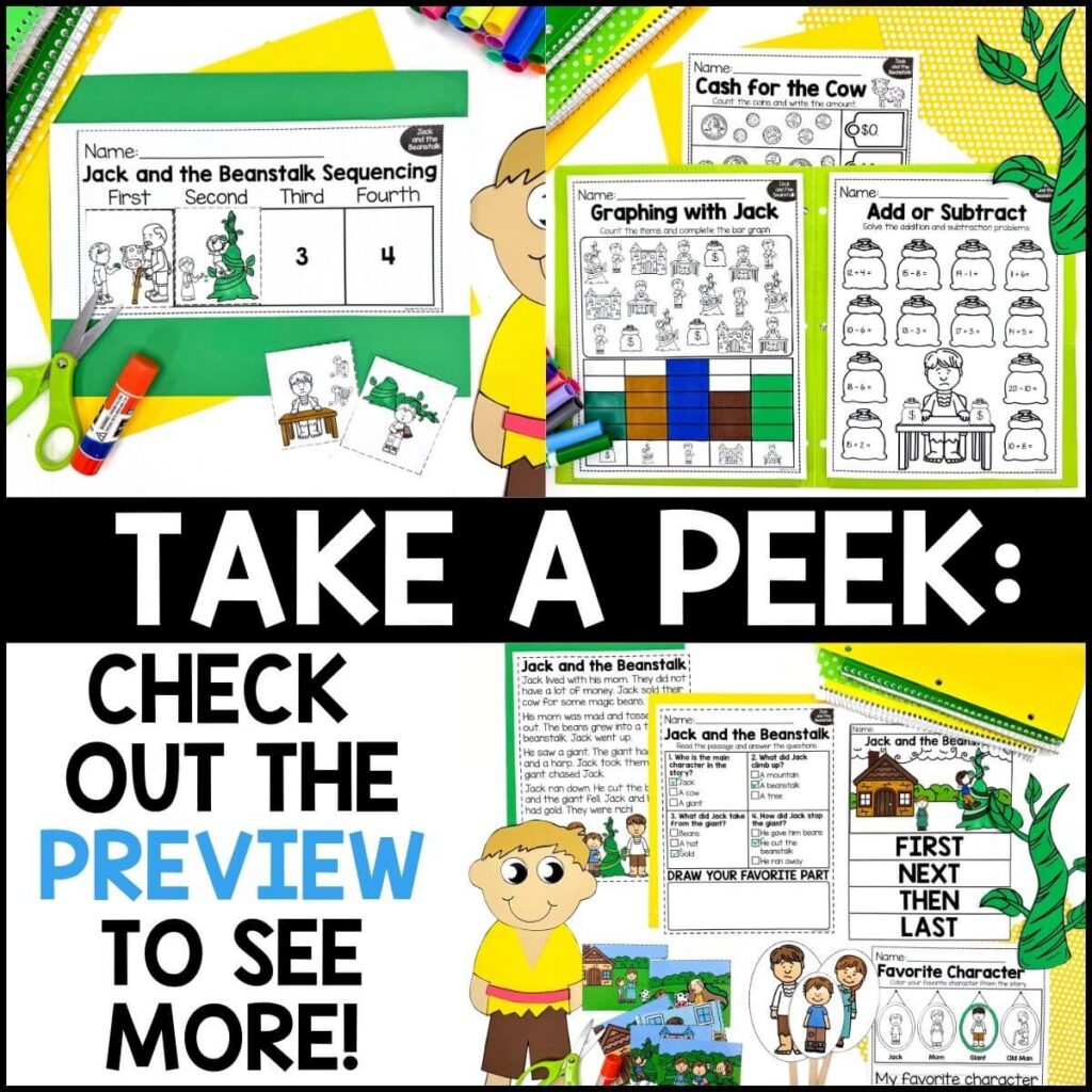 Jack and the Beanstalk Activity Pack - A Dab of Glue Will Do