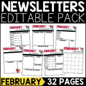 February Newsletter Editable Pack