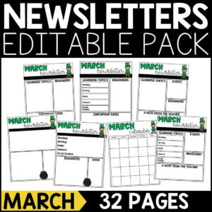 March Newsletter Editable Pack
