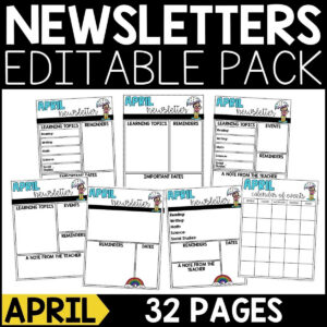 April Newsletter Editable Pack